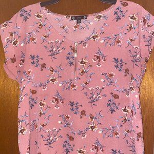 Iris Pink Floral Blouse